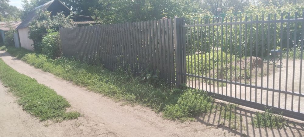 Забор навес откатные ворота