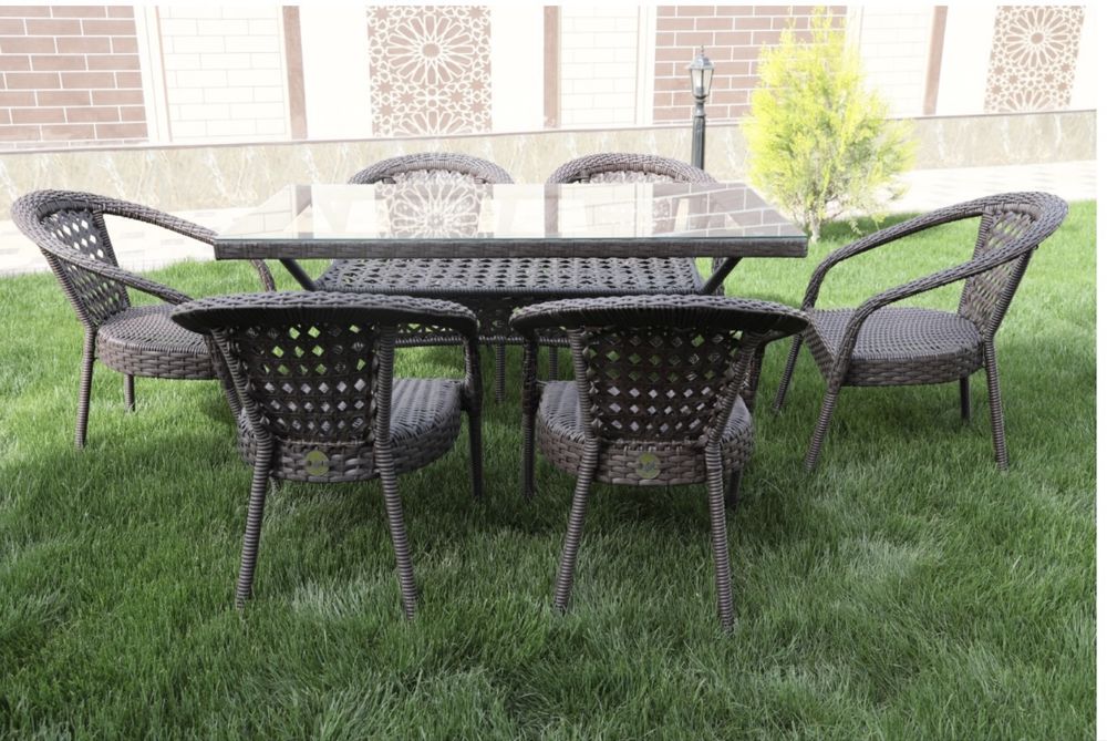 Садовые стол стулья ротанг