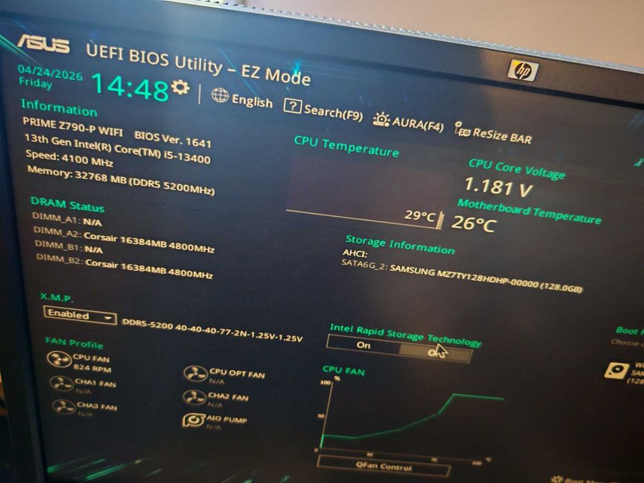 ASUS PRIME Z790-P WIFI, Intel Core i5-13400, 32GB DDR5 RAM + Охладител