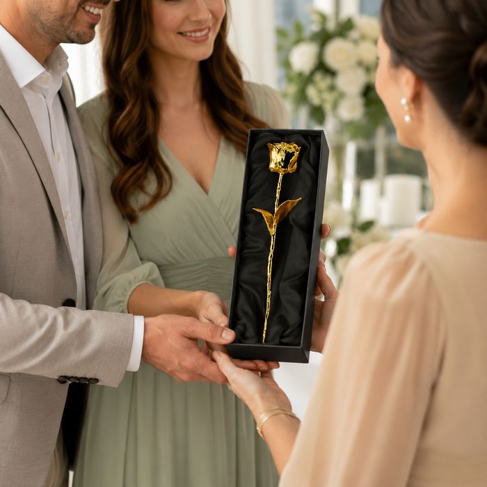 Trandafir placat cu aur 24k