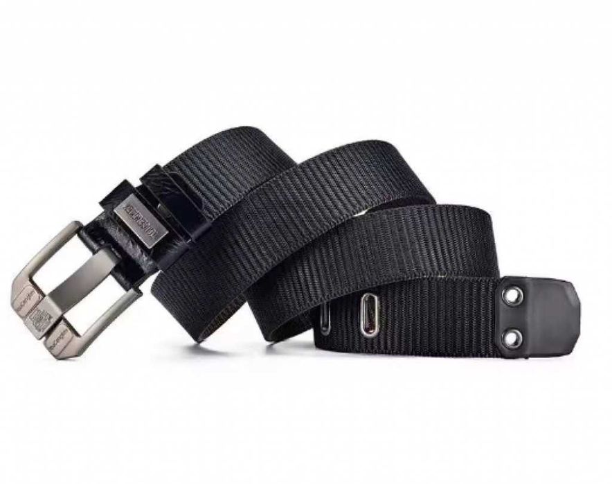 Мъжки колан от плат с метална сплав – дизайнерски, здрав и стилен