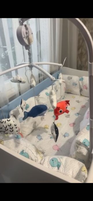 Легло люлка Lorelli 60/120 Baby blue с матрак