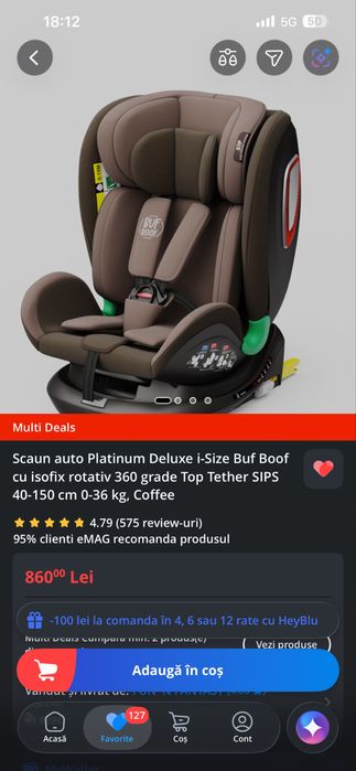 Scaun auto bebe Buf Boof