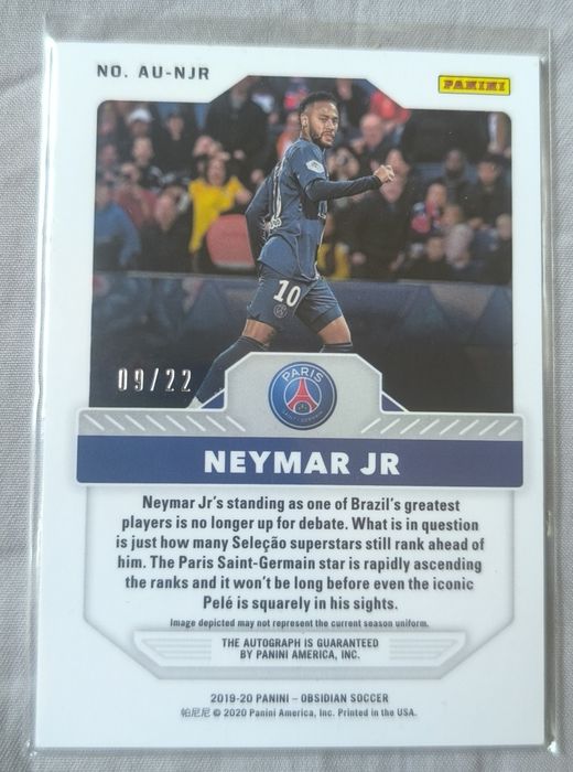 Neymar Jr. Panini Obsidian Aurora Auto /22 – 09/22 – PSG