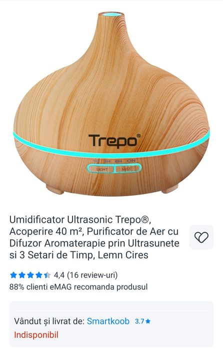 Vand aparat purificator ultrasonic Treppo