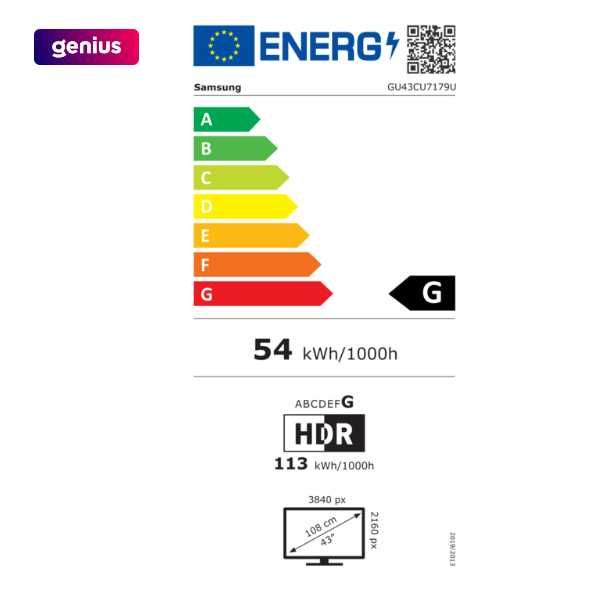 Televizor Samsung 43CU7179, LED TV 108 cm UltraHD, Smart TV