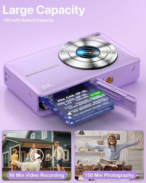 Aparat foto digital 1080P 44MP pentru copii + micro sd 32 GB