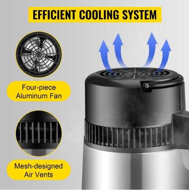 VEVOR™ 4л ИНОКС Дестилатор за Вода Дестилация на Вода Дестилирана Вода