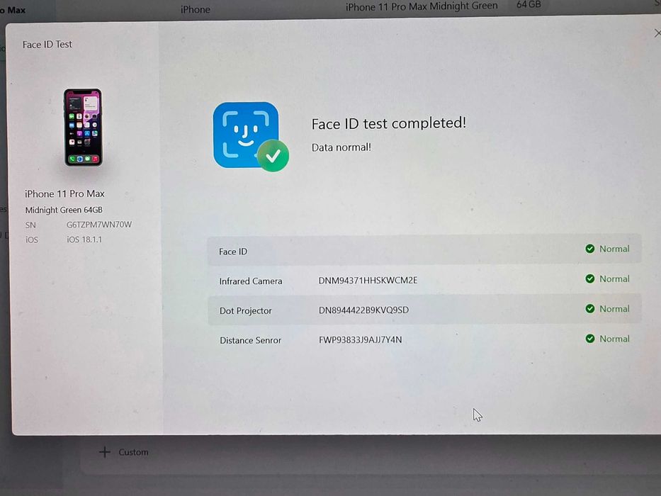 iPhone 11 Pro Max, Midnight Green, 64GB, stare baterie 100%