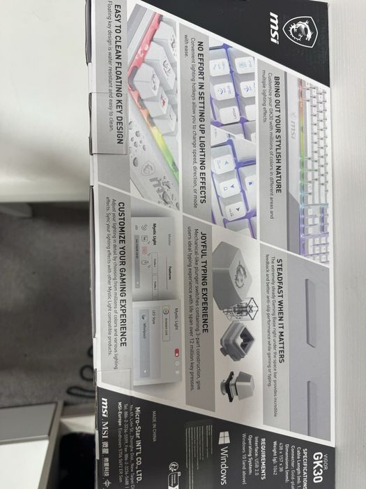 Клавиатура MSI Vigor GK30 белый