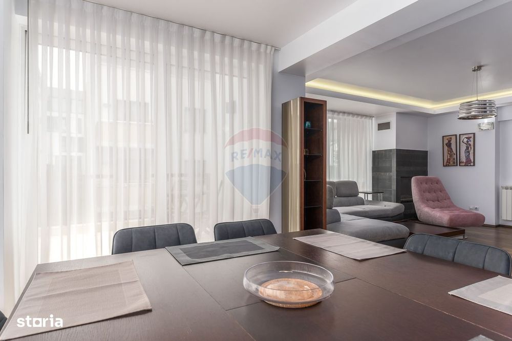 4 camere, semineu, piscina interioara, sauna. sala de sport, parcare