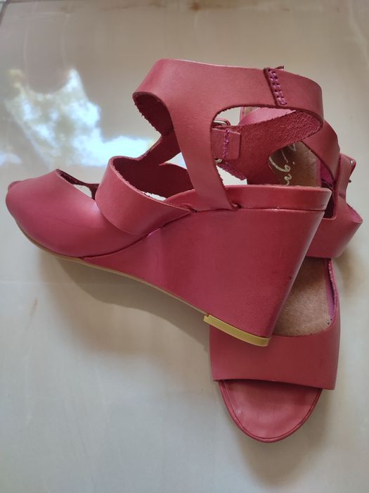 Маркови Zign от естествена кожа, цикламени, платформа