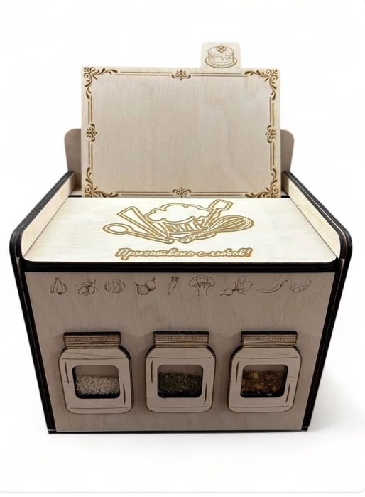 Дървена кутия за рецепти