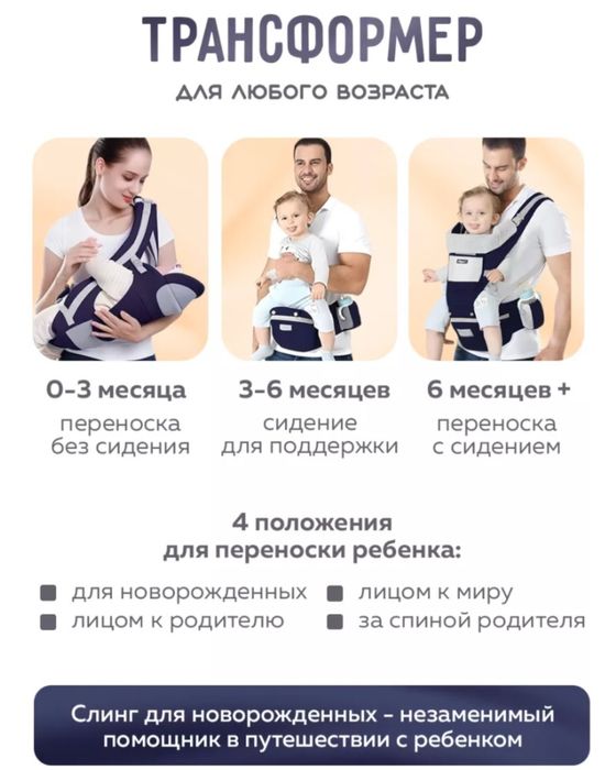 Эргорюкзак LARKO Kengurus до 20 синий