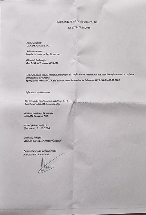 Set 2 becuri Osram H7-led 24V 16W pentru camioane