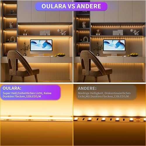 OULARA COB LED лента 10 м 24V 2700K с дистанционно