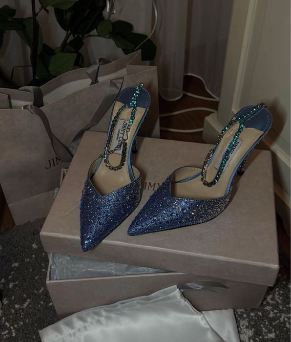 Pantofi Jimmy choo saeda crystal pe comanda