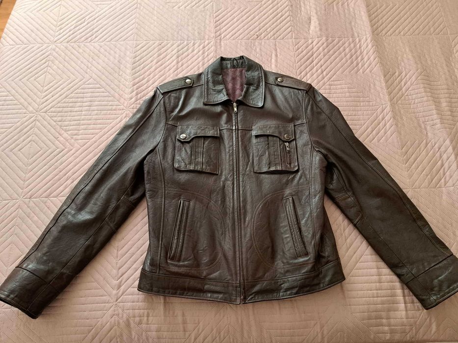 Яке от естествена телешка кожа