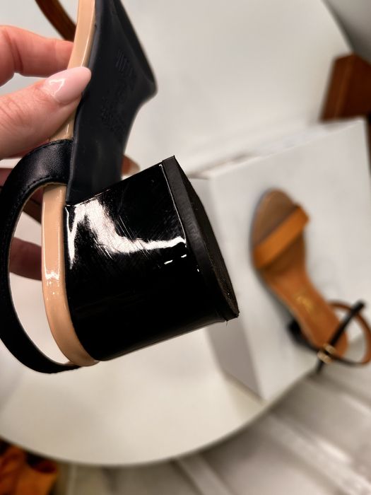 Sandale elegante bej toc mic