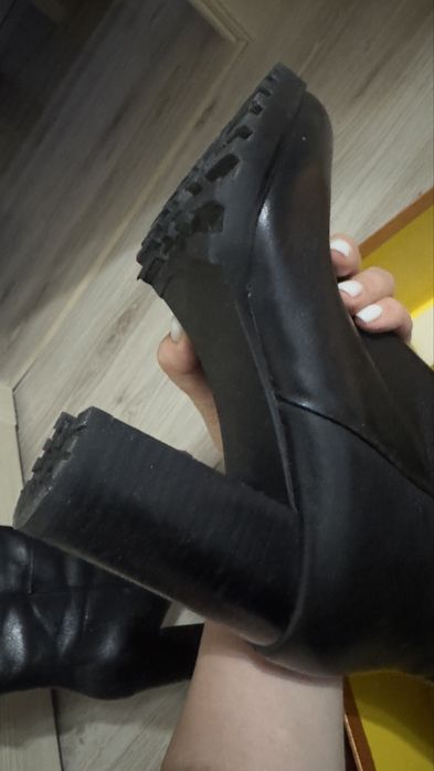 Сапоги зимние, на каблуке