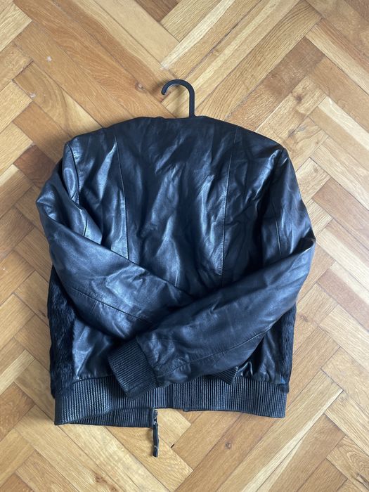 Jacheta de piele si blana naturala Mango marimea XS