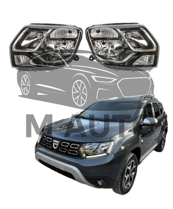 Фарове Дачия Дъстър / DACIA DUSTER ( 2003-2018г) Ръчно рег. Черен