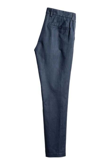 H&M - 2 pantaloni chino de vara slim fit 60% bbc + 40% in, W32/L32 [M/48], talie=90 cm., noi