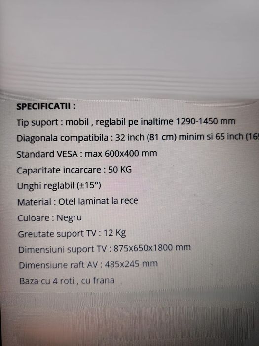 Raft pentru televizor/laptop