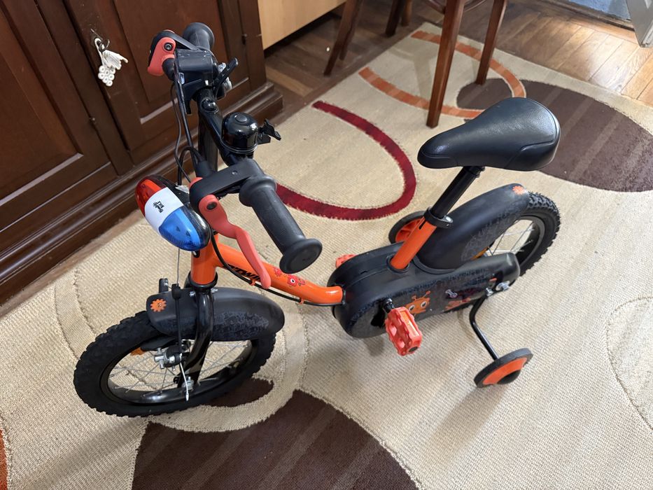 Bicicletă 2-4 ani 12” decatlon, plus roți ajutătoare