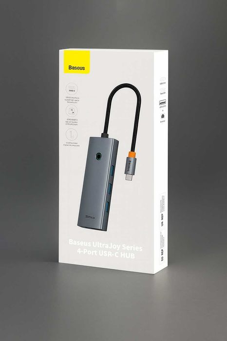 Baseus 4-Port USB-C Hub RJ-45, 3x USB 3.0, 1x USB C. Есть доставка