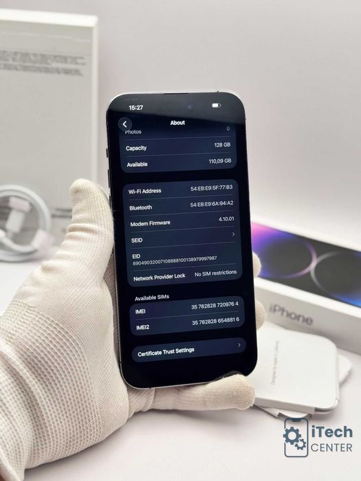 iPhone 14 Pro MAX, 128GB, Purple, 100% батерия, КАТО НОВ, 1г ГАРАНЦИЯ!