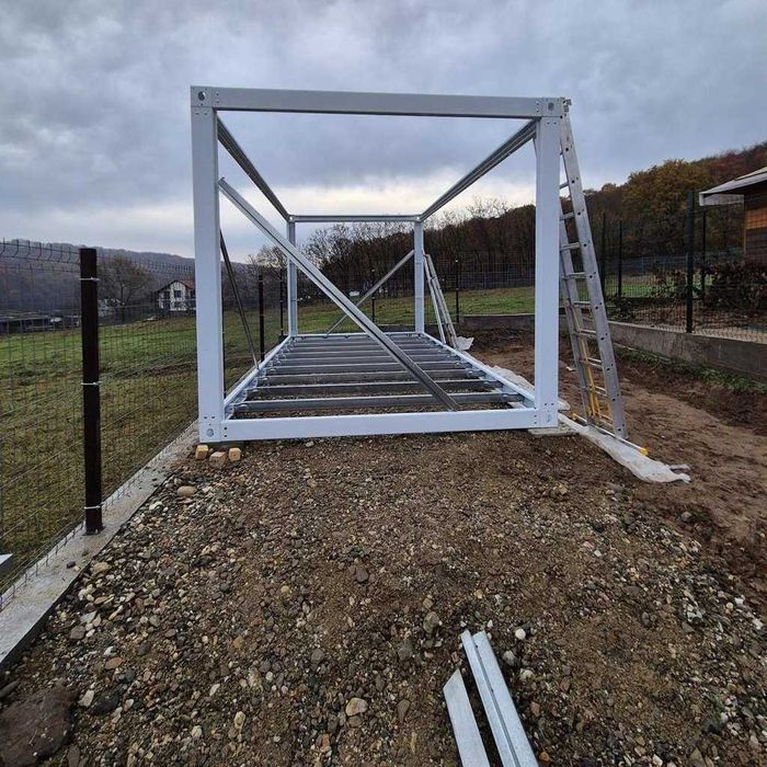 Container 12-18mp tip birou, pentru locuit, șantier, sanitar 4 și 6x3x