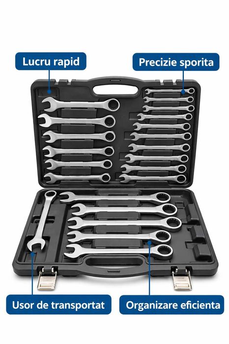 Set chei inelare cu clichet 22 piese 6-24 mm BSN Tools