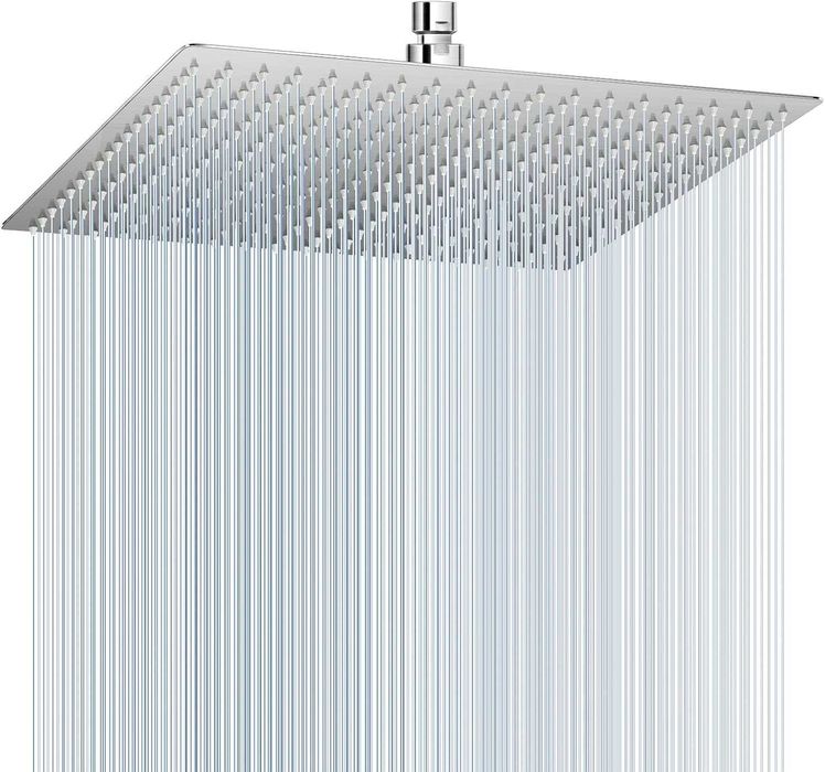 Cap de dus patrat 40cm, montaj tavan, otel inoxidabil, Nichel Periat