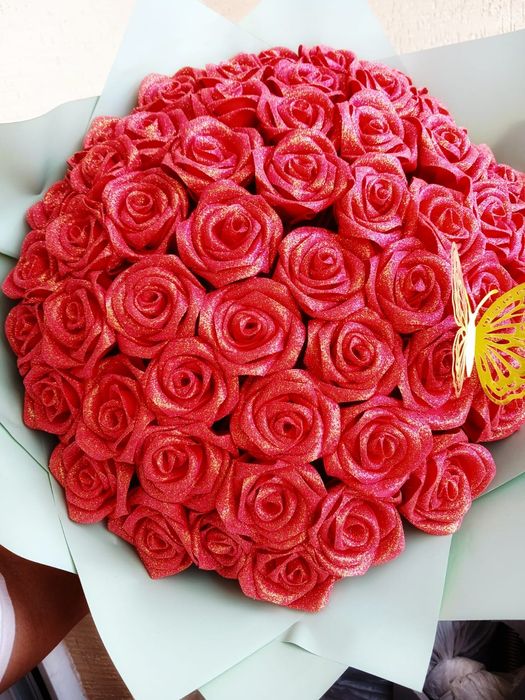 Цветы из атласных ленты