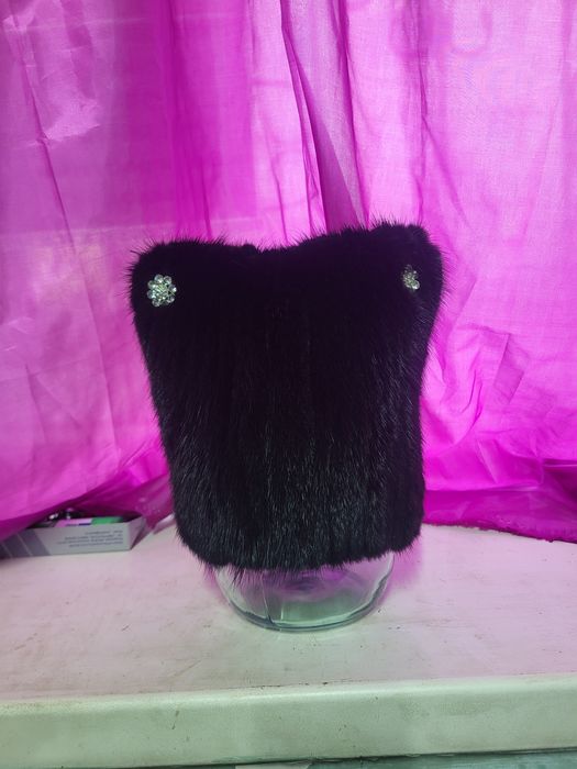 Шапка норка вязаная