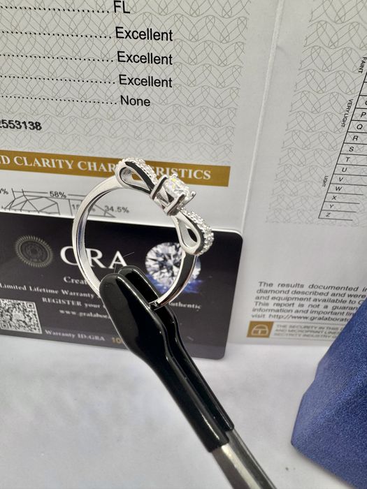 Сребърен пръстен с мойсанит (Диамант) 0.5 карата