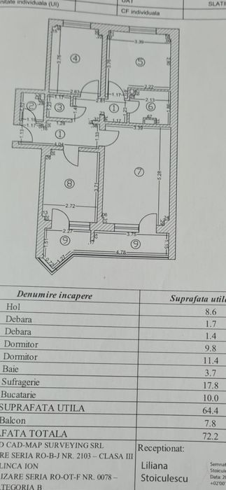 Apartament 3 camere decomandat 72 mp plus loc GARAJ Titulescu Kaufland