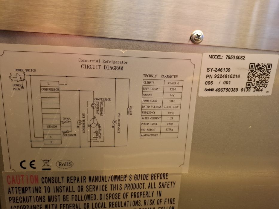 Masă inox frigorifica