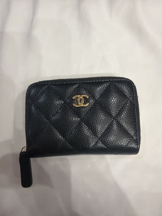 Оригинален портфейл Chanel Classic Zipped Coin Purse Caviar