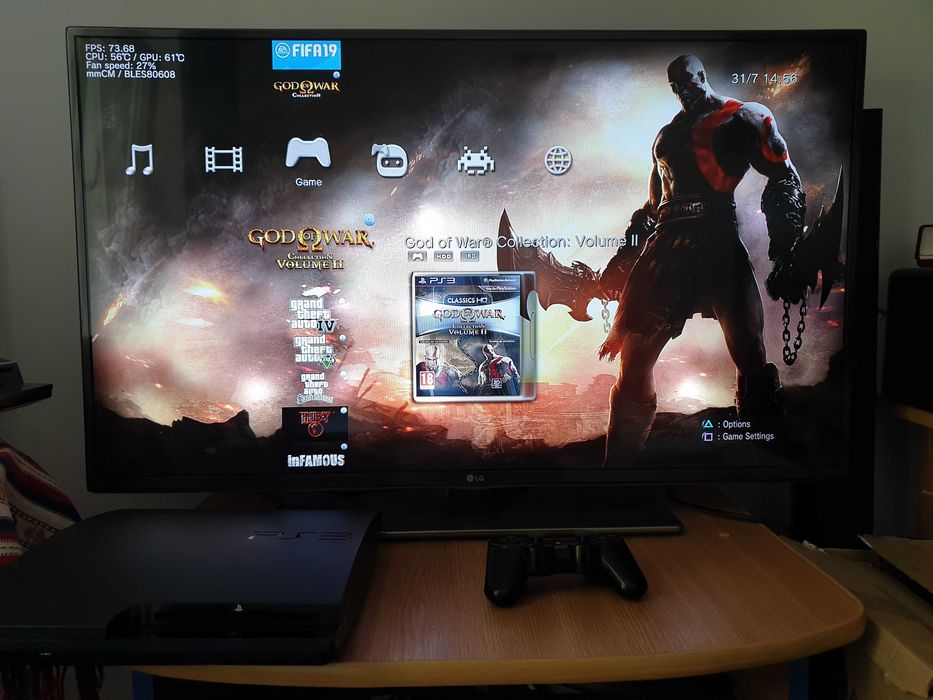 PS3 modat HEN 320 GB + 40 jocuri (GTA V, Red Dead, God of War, NFS)