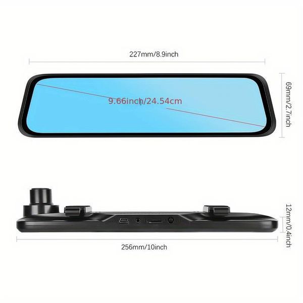 Видеорегистратор DVR 1080 FULL HD 9,66 inhc Touch screen Огледало с дв