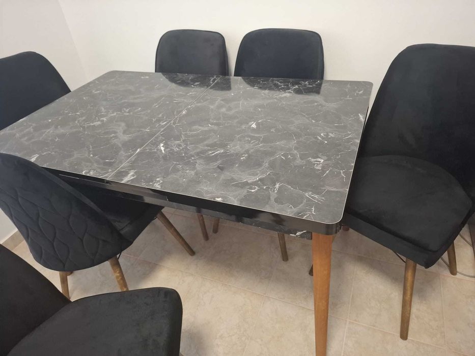 Set masa bucatarie extensibila+6 scaune