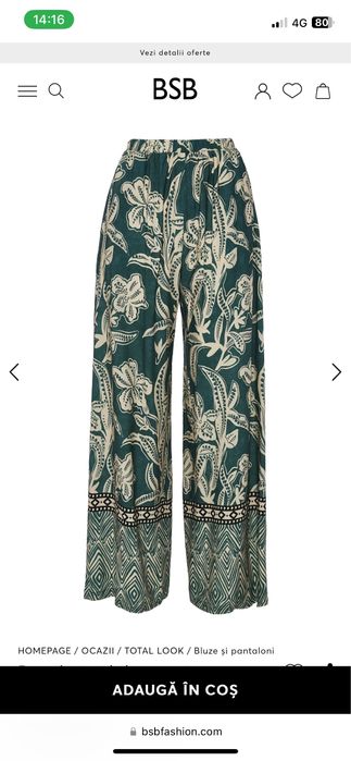 BSB Pantaloni vara dama noi cu eticheta L imprimeu floral
