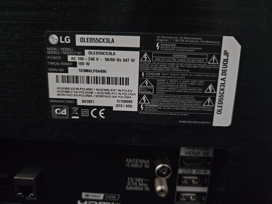 LG OLED55CX3LA, 139 cm, Smart, 4K Ultra HD, OLED Rata de refresh 100 Hz