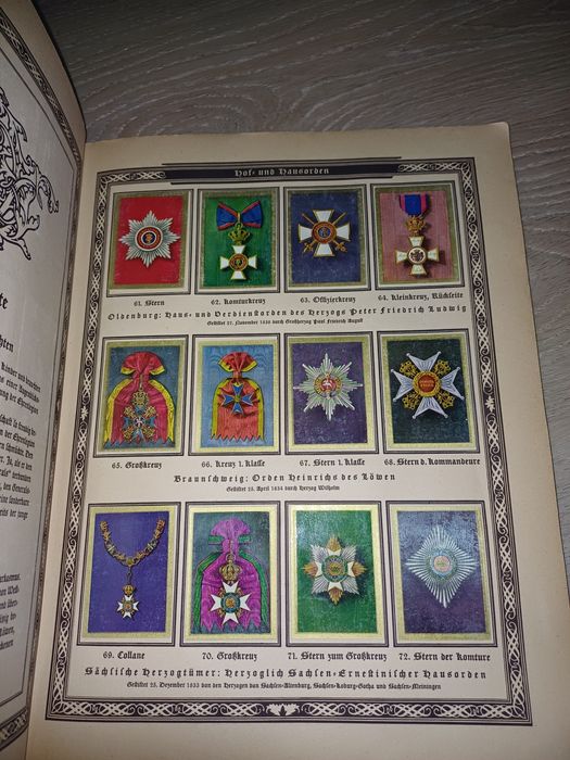Imperial book Orden -album cu decorații și medalii din Imperiul German