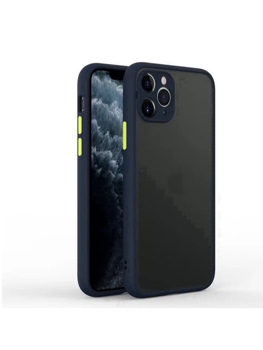 Iphone 12/13/14/15/16 PRO MAX - Husa Margine Silicon Spate Plastic Mat