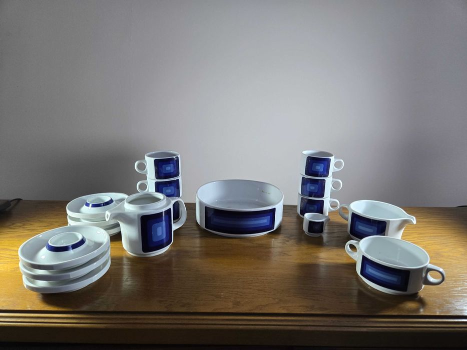 Serviciu Porțelan Vintage de Colecție - Rosenthal Studio-Linie, Design Geometric, 24 Piese