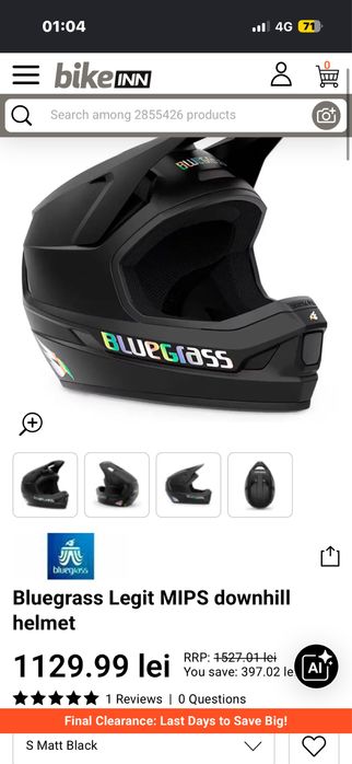 Casca blue grass full face downhill
