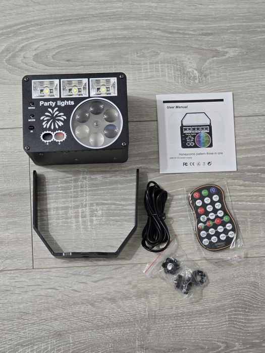 Lumină disco Vicalo LED cu telecomandă + control muzică, stroboscop